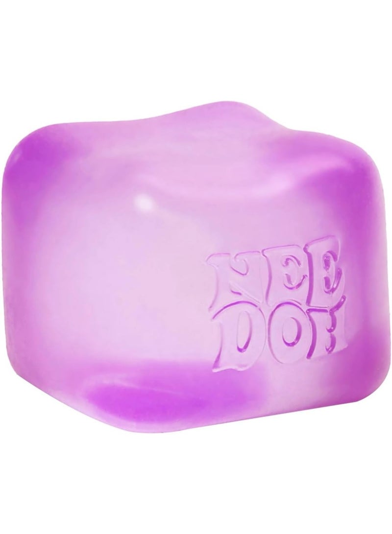 سكايلينغ Schylling NeeDoh Nice Cube Sensory Squeeze Toy, Super Solid Squish Stress Relief Cube, Returns to Shape for Endless Fidget Fun, Soft & Durable, 2.25 Inch Purple Cube - Image 1